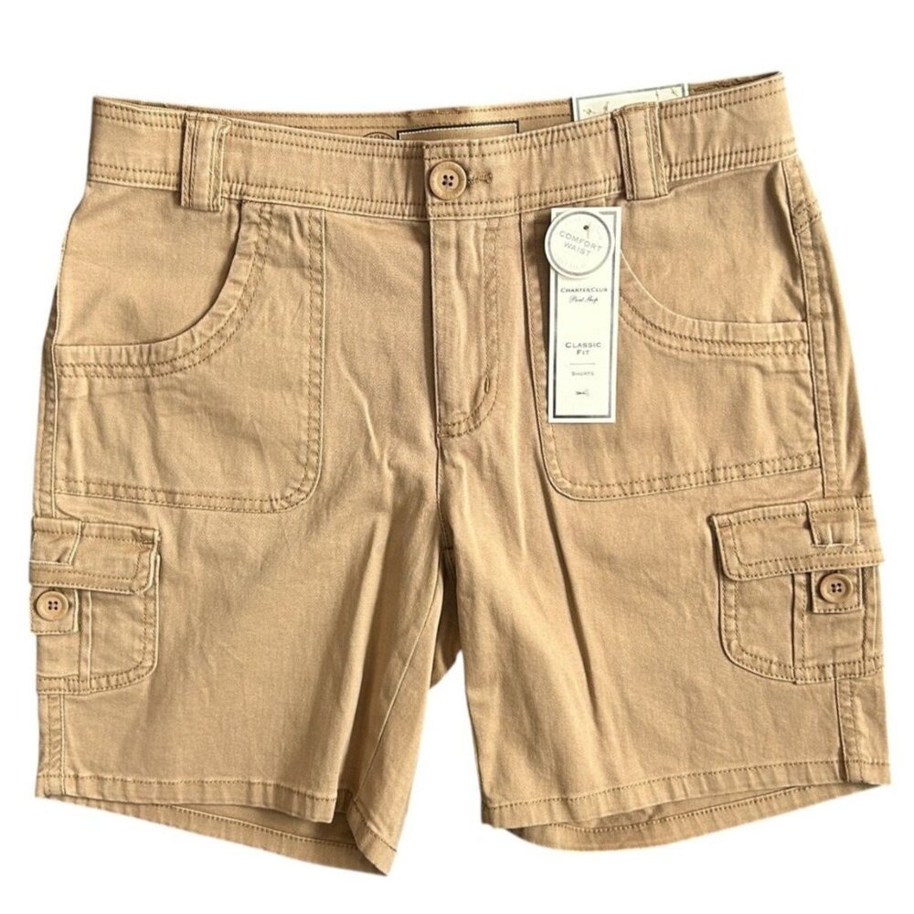 Charter Club Women's Classic Fit Comfort Waist Stretch Cargo Shorts Size 4